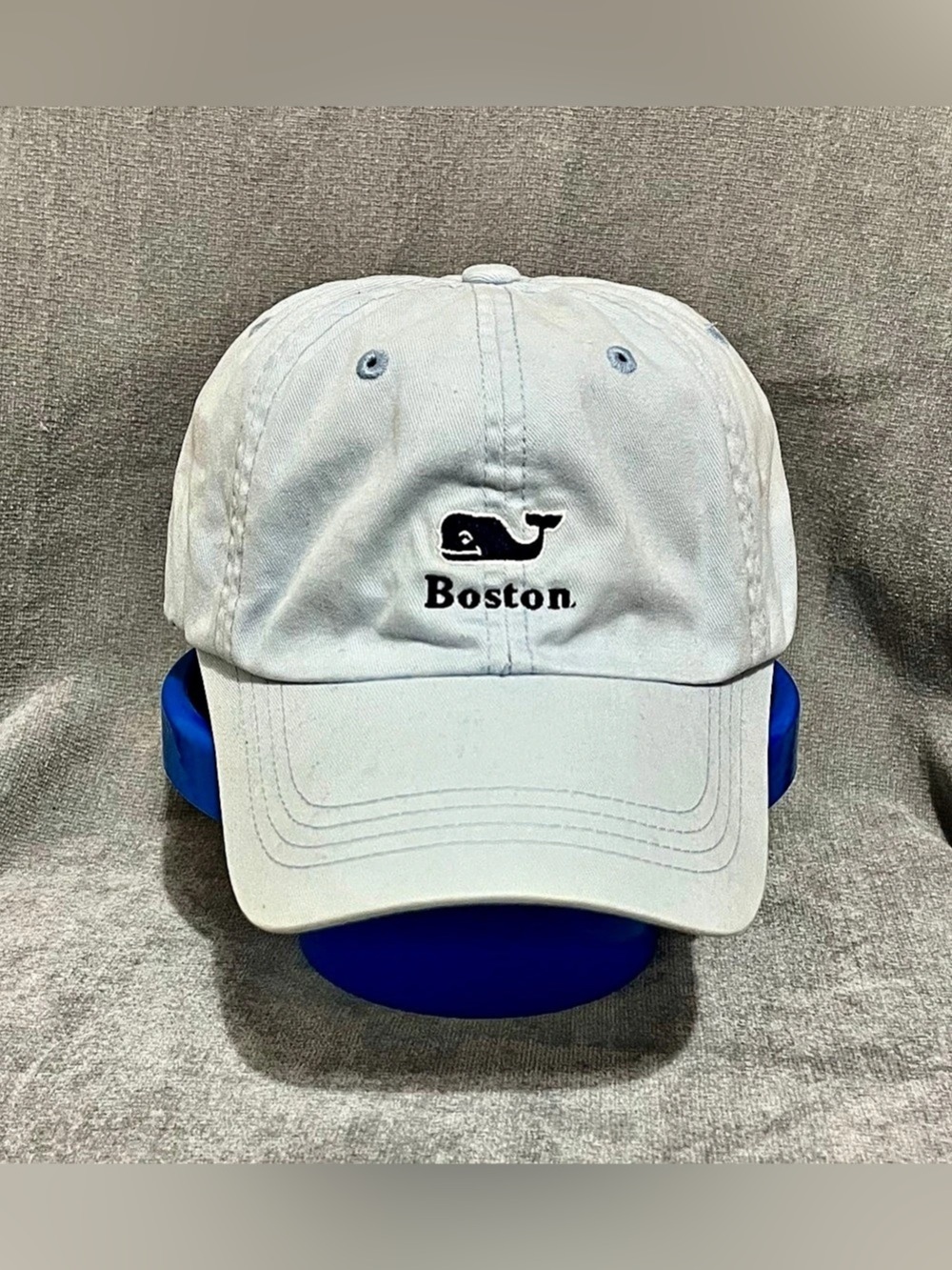 vineyard vines Classic Logo Baseball Hat - Boston White & Light Blue